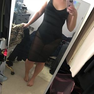 Fashion nova Black sheer bodysuit dress